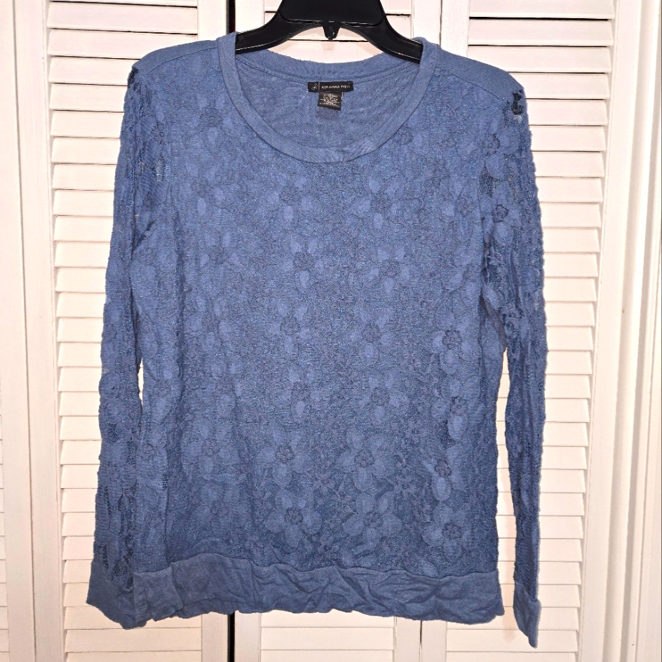 Adrianna Papell Women's M Floral Lace Front Top